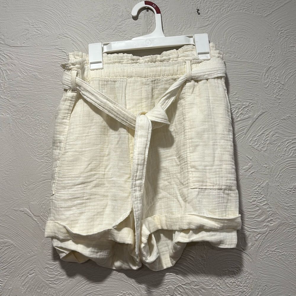 Aerie Off White Gauzy Elastic Waist High Rise Shorts Size XXL